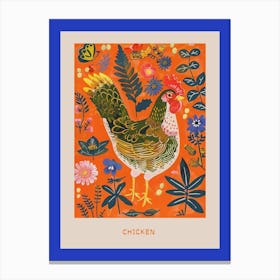 Spring Birds Poster Chicken 1 Canvas Print