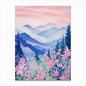 Mountains Watercolor Painting Canvas Print