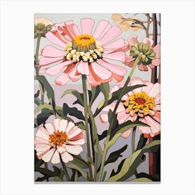 Zinnia 1 Flower Painting Canvas Print