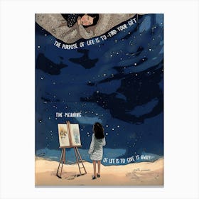 Person Of Life To The Sky Canvas Print