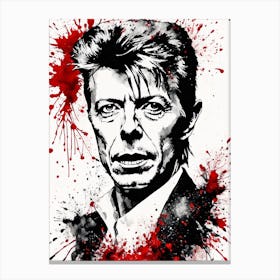 David Bowie Portrait Ink Painting (22) Canvas Print