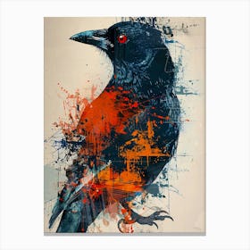 Crow abstract painting Canvas Print