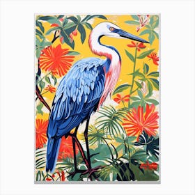 Colourful Bird Painting Great Blue Heron 7 Canvas Print