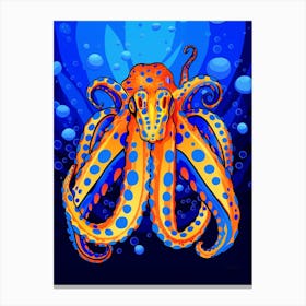 Blue Ringed Octopus Illustration 19 Canvas Print