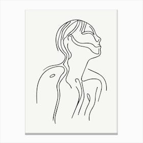 Portrait Of A Woman Monoline Illustration 1 Canvas Print