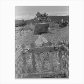 Decoration Of Grave In Spanish American Cemetery, Penasco, New Mexico By Russell Lee Canvas Print