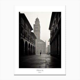 Poster Of Pavia, Italy, Black And White Analogue Photography 2 Canvas Print
