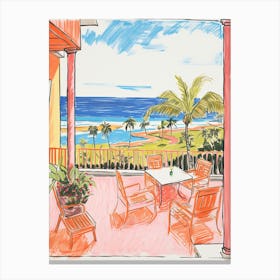 The Ritz Carlton, Kapalua   Maui, Hawaii   Resort Storybook Illustration 4 Canvas Print