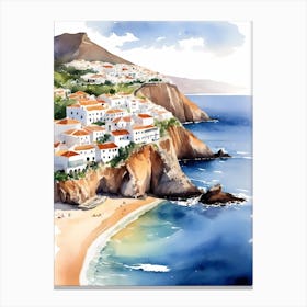 Spanish Las Teresitas Santa Cruz De Tenerife Canary Islands Travel Poster (5) Canvas Print