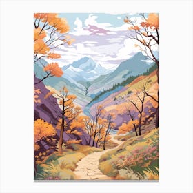 Mestia To Ushguli Trail Gerogia 1 Hike Illustration Canvas Print