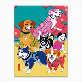 Dog Cartoon Abstract Canvas Print