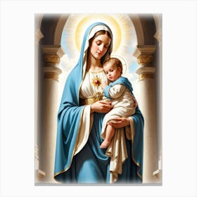 Virgin Mary and Baby Jesus Poster Canvas Print