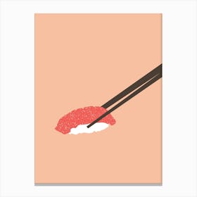 Minimalist Sushi With Chopsticks Canvas Print