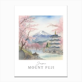 Japan Mount Fuji Storybook 1 Travel Poster Watercolour Canvas Print