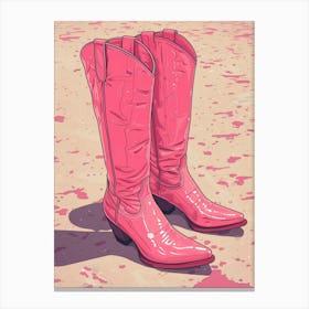 Pink Cowboy Boots 1 Canvas Print