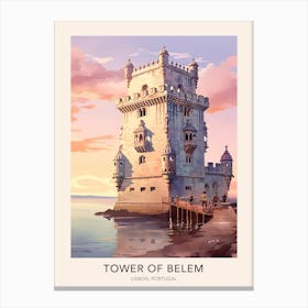Tower Of Belem Lisbon Portugal Travel Poster Canvas Print