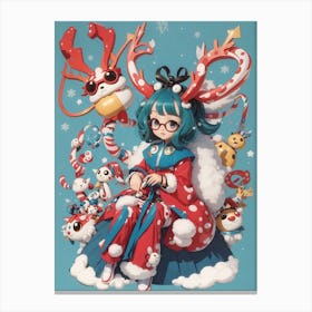 Kawaii Santa Girl III Canvas Print