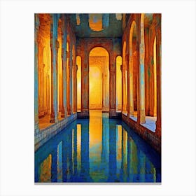 Basilica Cistern Yerebatan Sarnc Pixel Art 12 Canvas Print