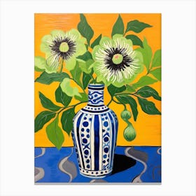 Flowers In A Vase Still Life Painting Passionflower 1 Canvas Print