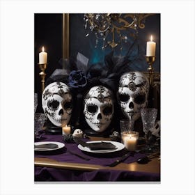 Day Of The Dead Table Setting 1 Canvas Print