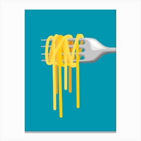 Kitchen Fork With Spaghetti Canvas Print