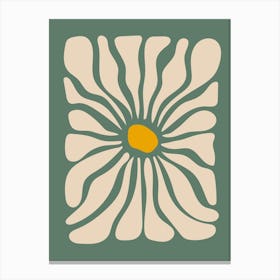 Sage green Abstract Daisy flower Canvas Print