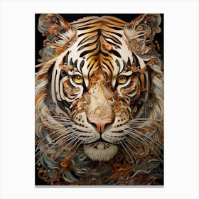 Tiger Art In Precisionism Style 2 Canvas Print