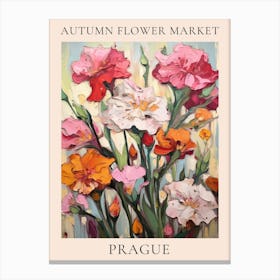 Autumn Flower Market Poster Prague Canvas Print