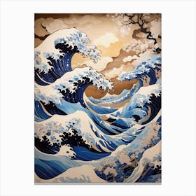 The Great Wave off Kanagawa - Aboriginal Dreamtime 3 Canvas Print