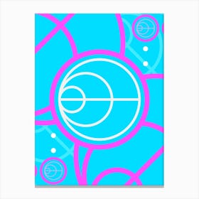 Geometric Glyph in White and Bubblegum Pink and Candy Blue n.0032 Canvas Print