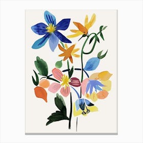 Painted Florals Columbine 3 Canvas Print