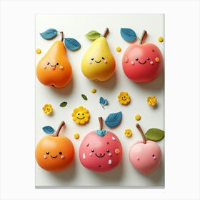 Kawaii Fruit 1 Canvas Print