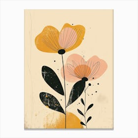 Flowers In A Vase Boho Minimalist Style Canvas Print