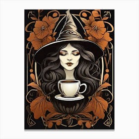 Witch With A Cup Of Coffee 2 Canvas Print
