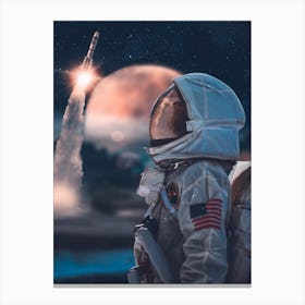 Forgotten Astronaut Rocket Launch Canvas Print
