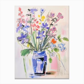 Flower Painting Fauvist Style Canterbury Bells 1 Canvas Print