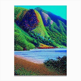 Kauai Hawaii Pointillism Style Tropical Destination Canvas Print