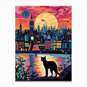 London, United Kingdom Skyline With A Cat 7 Canvas Print