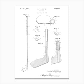 Original Patent Golf Club Canvas Print