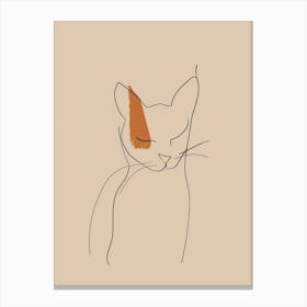 Cat - Boho, Line Art 11 Canvas Print