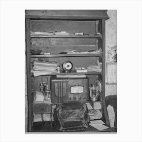 Cabinet And Desk Of Farmer, Mcintosh County, Oklahoma By Russell Lee Canvas Print