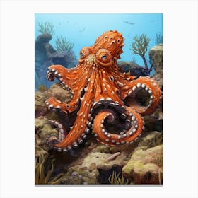 Giant Pacific Octopus Illustration 6 Canvas Print