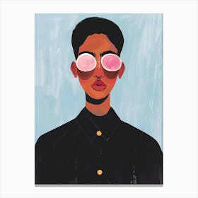 Black Girl With Pink Sunglasses Canvas Print