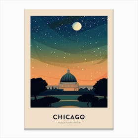Adler Planetarium Chicago Travel Poster Canvas Print
