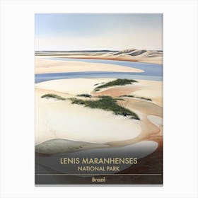 Lenis Maranhenses National Park Brazil Watercolour 4 Canvas Print