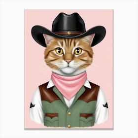 Cowboy Cat 3 Canvas Print