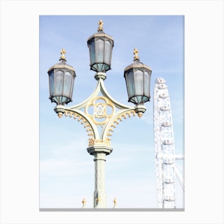 Blue Sky London Eye Canvas Print