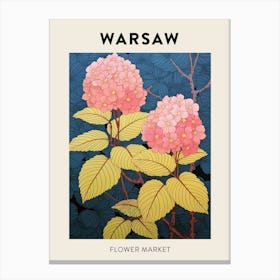 Warsaw Poland Botanical Flower Market Poster Canvas Print