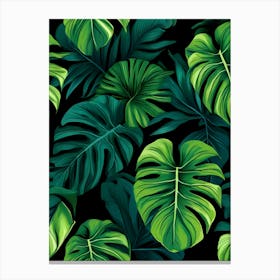 A lush tapestry of tropical leaves Canvas Print