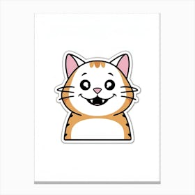 Cute Cat Sticker Canvas Print